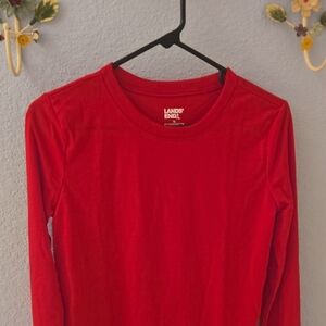 Lands' End Vibrant Red Crew Neck Shirt